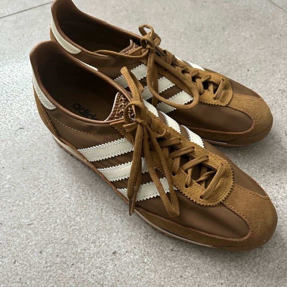 Adidas Women's Brown and White Sneakers